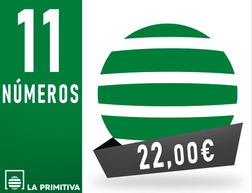 Primitiva - 11 números asegurando 5 aciertos - 22,00 Euros